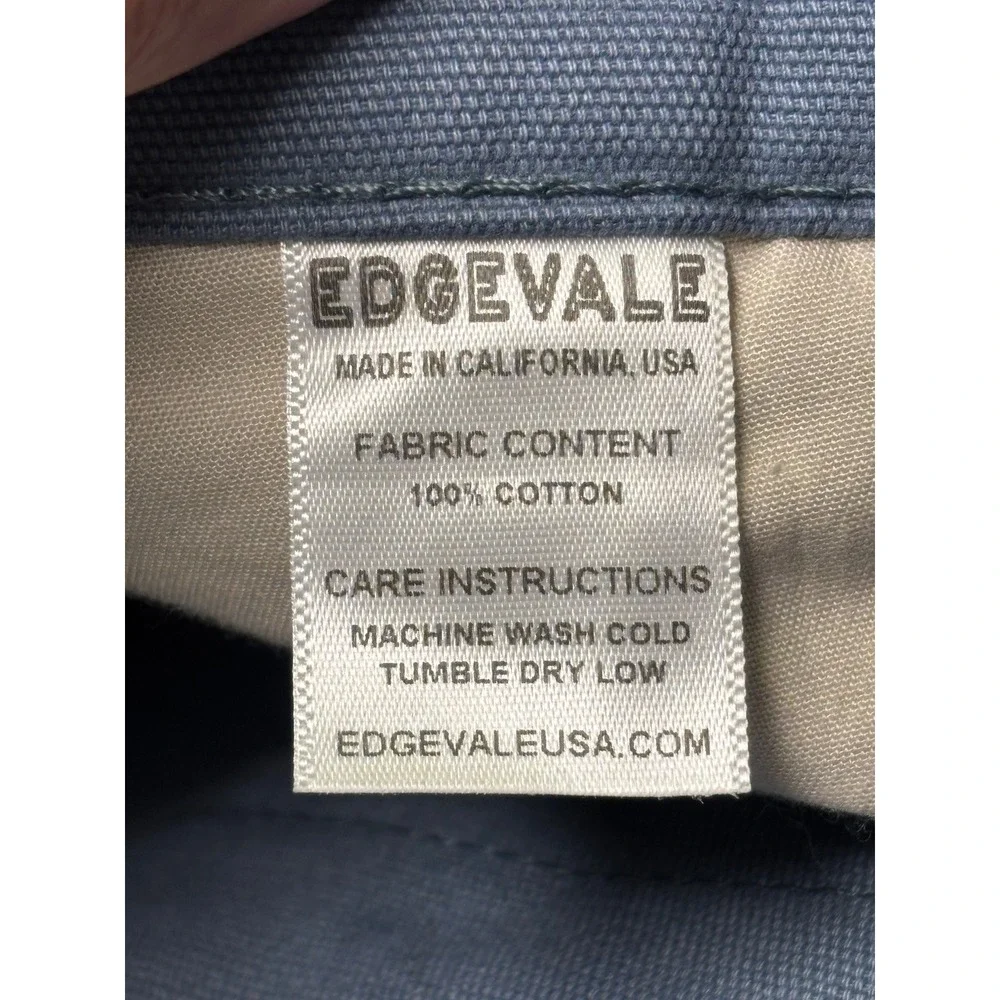 Edgevale North Coast Pants Mens W38 L36 Blue Gray Cotton Canvas Made USA Chino‎